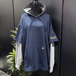 Ariat Rebar Workman Dually Hoodie,stain repellent,fleece sleeves,pullover,pocket